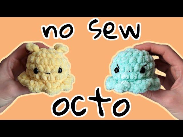 Easy No-Sew Octopus! Amigurumi Crochet For Beginners! (almost no-sew dumbo octo plushie keychain)