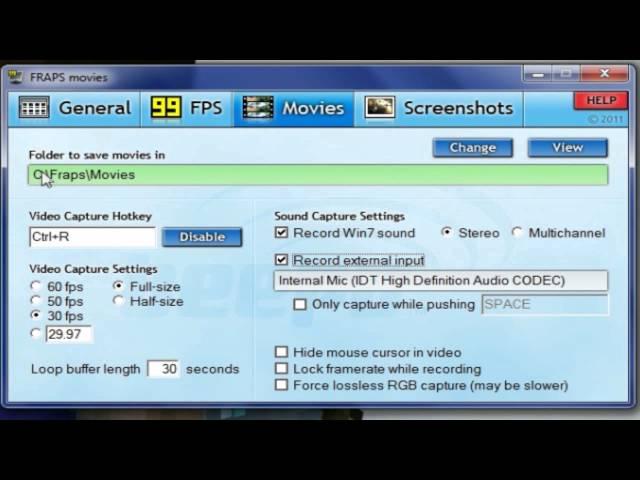 Best settings for Fraps (FULL VERSION)