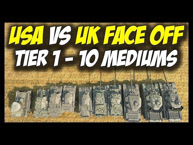 ► World of Tanks: USA vs British (UK) Medium Tanks - Tier 1 to Tier 10 - Face Off #11