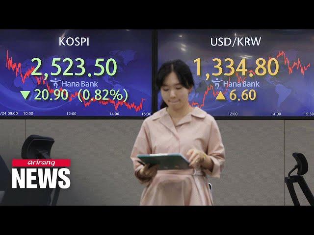 S. Korean currency continues to weaken, closes at USD/KRW 1,334.8 on Monday