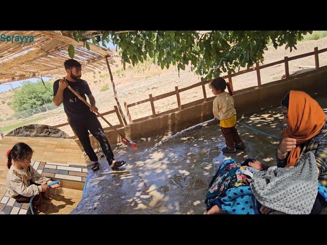 Nomadic life. The hot waters that torment Sister single  mother 3-year-old child.