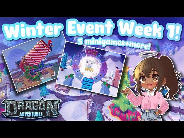 Winter Event Week 1! minigames+more! (Dragon Adventures, Roblox!)