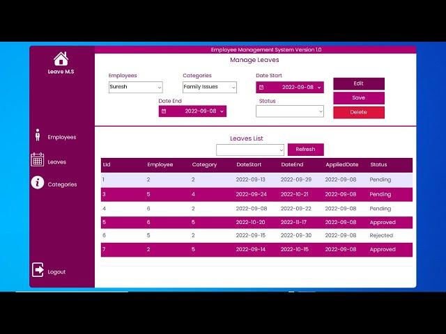 C# Project | Leave Management System Using C# and SQL Server