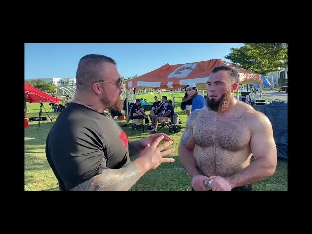 Eddie Hall congratulate Oleksii Novikov on winning Worlds Strongest Man 2020