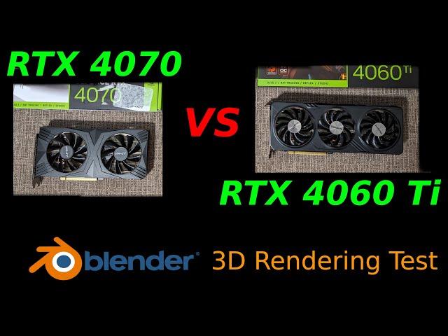 Blender GPU Rendering Test | RTX 4060 Ti vs RTX 4070