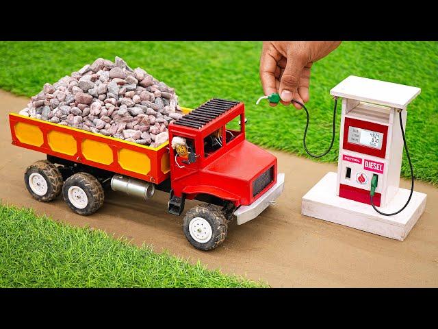 diy mini truck loading stone from crusher machine science project @sanocreator