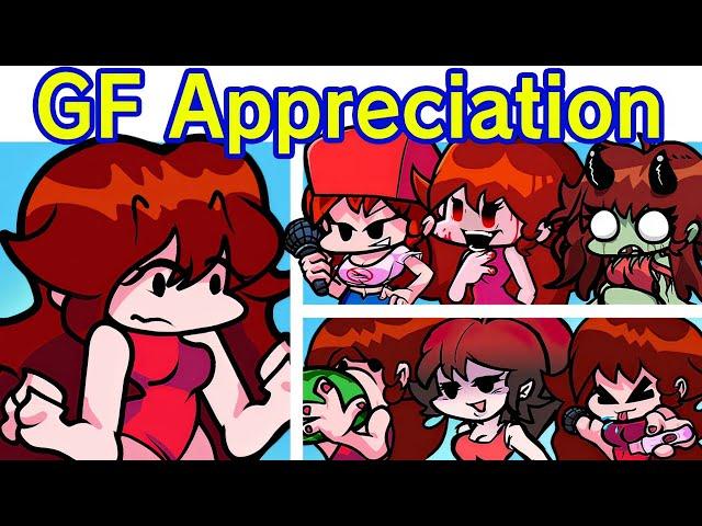 Friday Night Funkin' GF Appreciation | Cute Skins of Playable Girlfriend Sing Release (FNF Skin Mod)