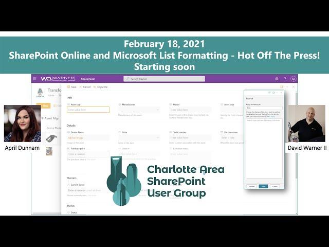SharePoint Online and Microsoft List Formatting - Hot Off The Press!