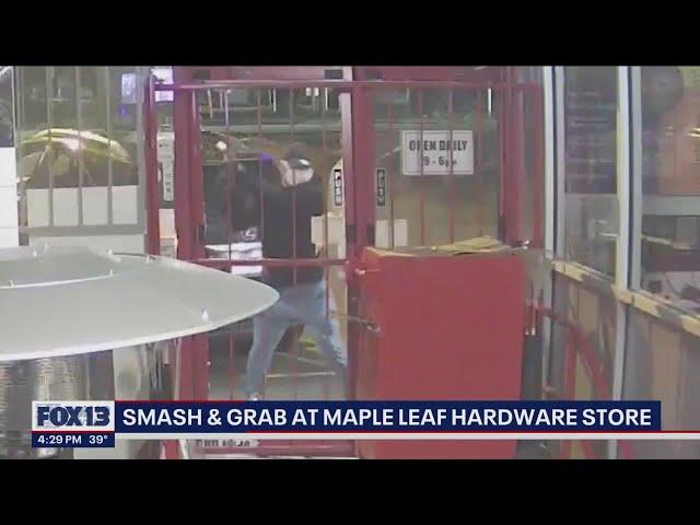 Failed smash and grab at North Seattle hardware store leaves thousands in damages | FOX 13 Seattle