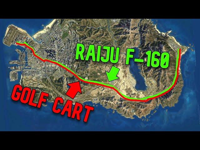 Can a Golf Cart beat a Jet Across the GTA V Map?