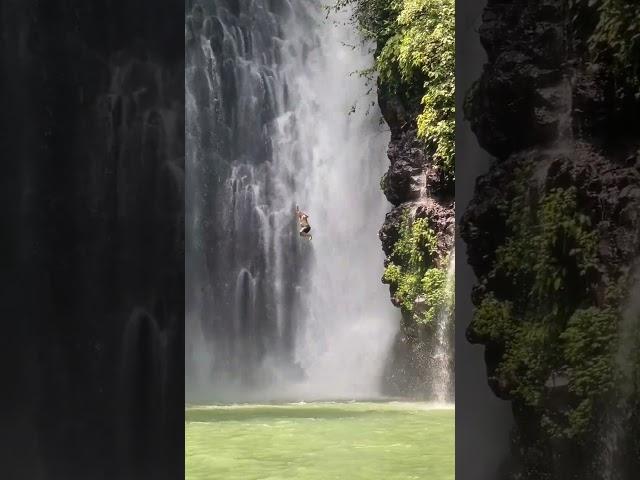 Cliff jumping of a waterfall with the locals #iligan #philippines  trying to live before WW3