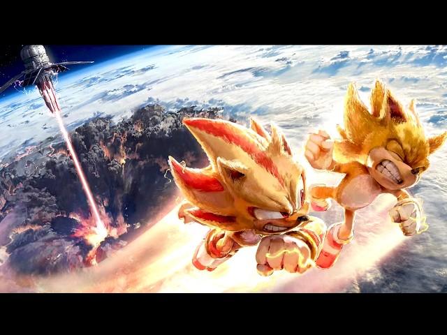 Sonic the Hedgehog 3 - Super Sonic & Super Shadow Fighting Together [4K]