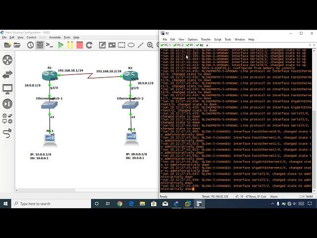 Static Routing Configuration in GNS3