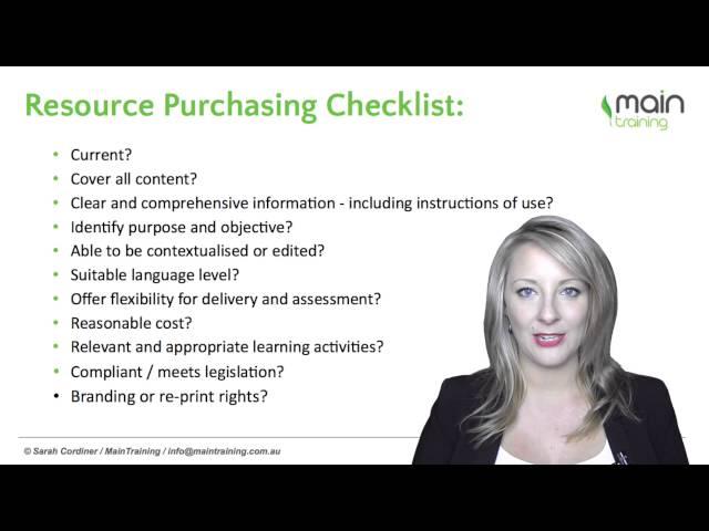 Checklist For Buying Training Materials