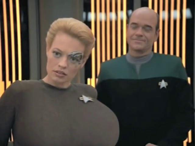 Jeri Ryan (Seven of Nine) Breast Expansion Morph in Star Trek video 3