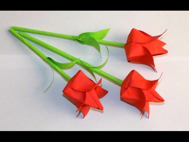 Paper flowers how to make a tulip Paper Paper flowers with his own hands