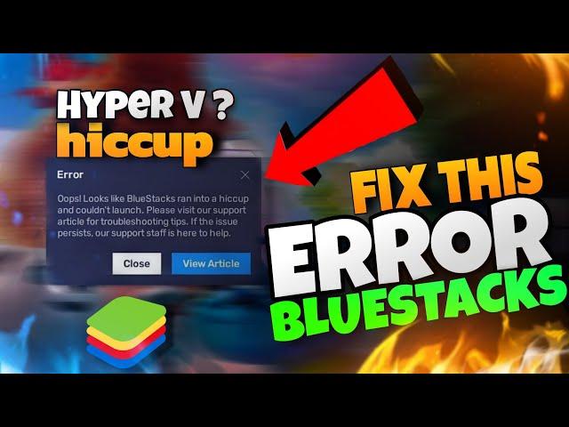 Fix BlueStacks run Into a Hiccup And Couldn't Launch Problem | Solve Bluestacks 5 Error Problem