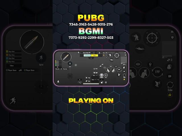 Pro 4 Finger Control Setting Code #shorts #pubgmobile #bgmi