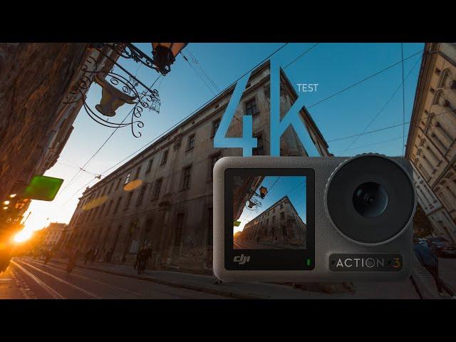 DJI Osmo action 3 test 4K 60 fps FOV hyperlapse audio slow motion low light stabilization footage