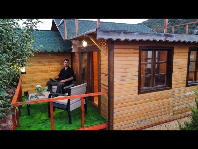 Building a Wooden House - Building a Balcony - Stone Oven Fried Chicken