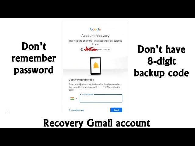 Recovery Gmail account  without 8-digit code and password | No Remember password, No 8-digit code