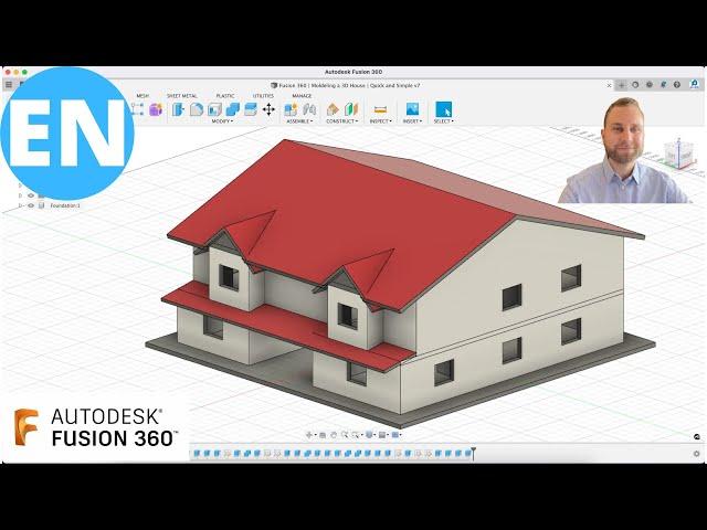 Fusion 360 | Moldeling a 3D House | Quick and Simple