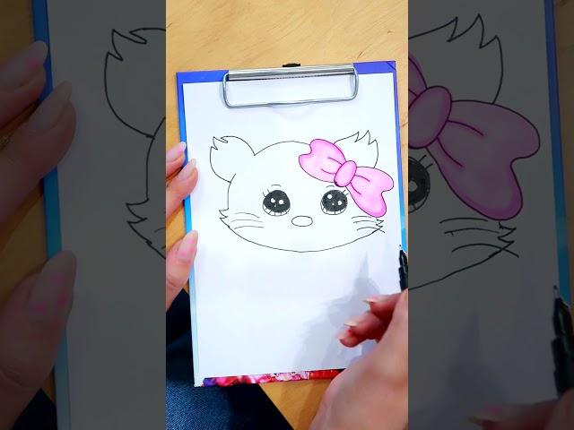 How to easily draw a cute cat for Barbie #shorts