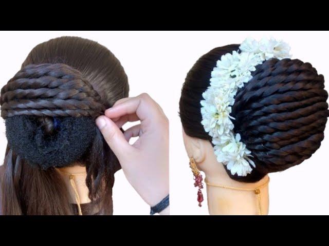 You Must Try This Effortless Hairstyle| New Stylish French Braided Bun | Easy Hair style girl simple