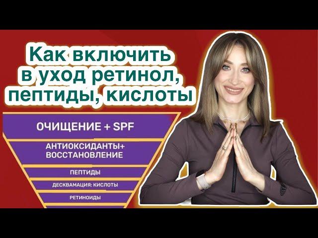 Как включать в уход КИСЛОТЫ, РЕТИНОЛ И ПЕПТИДЫ ПРИМЕРЫ