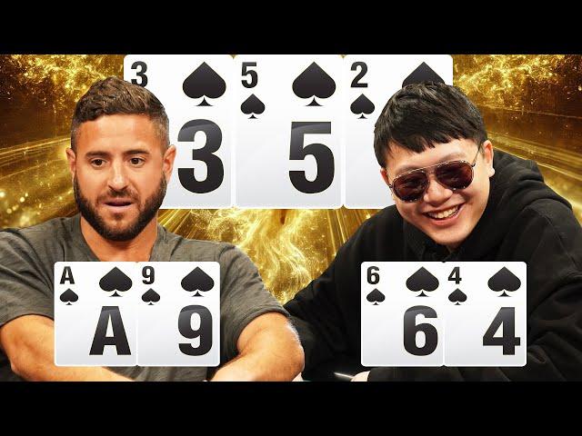 STRAIGHT FLUSH vs ACE HIGH FLUSH! Dream Flop for Wesley