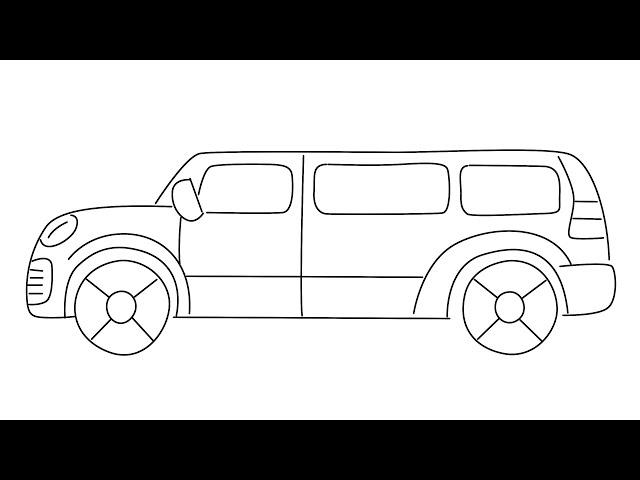 How to draw Limousine step by step for beginners