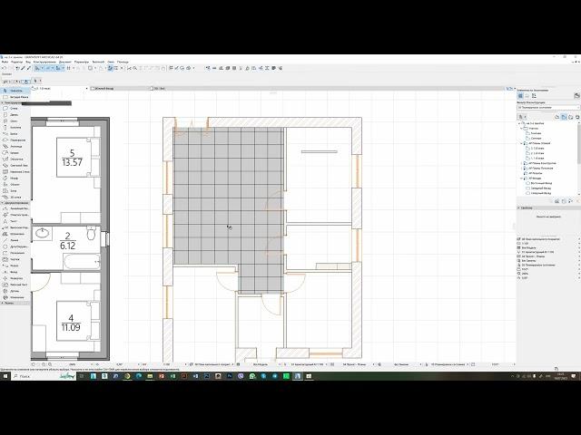 Реквизиты элементов - образцы штриховки в ARCHICAD 20 на примере плана напольного покрытия