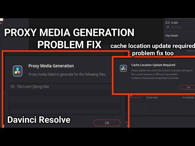 Proxy Media Failed To Generate For The Files Fix || Cache Location Update Required Davinci Resolve |