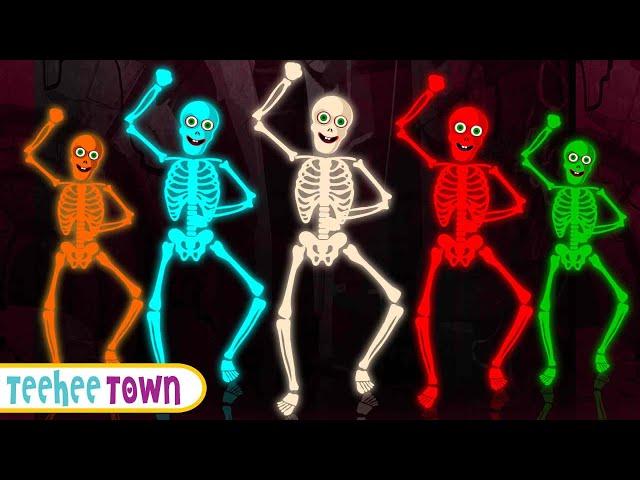 Haunted Five Skeletons Halloween Song | Spooky Scary Skeletons Songs By Teehee Town