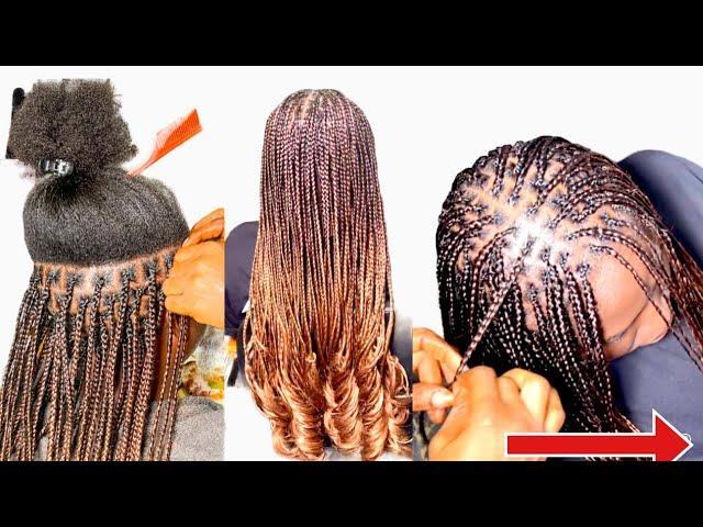 KNOTLESS FRENCH CURLS BRAIDS ON TYPE 4C NATURAL HAIR | SALON WORK / 10 MINS Hair