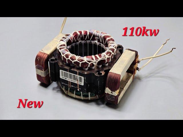 How to turn washing machine Motor into 270v generator at home using microwave coils