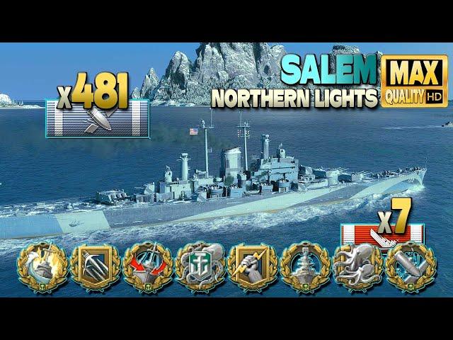 Cruiser Salem: Intense battle on map Northern Lights - World of Warships