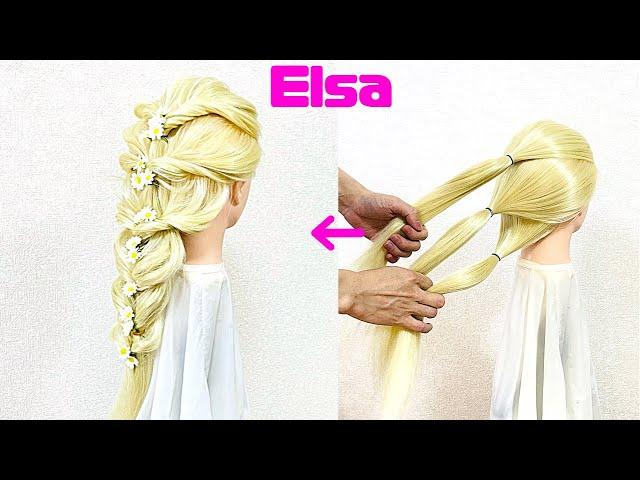 Hairstyle Elsa Back To SchoolEasy Tutorial【Updo Lover】#easyhairstyle