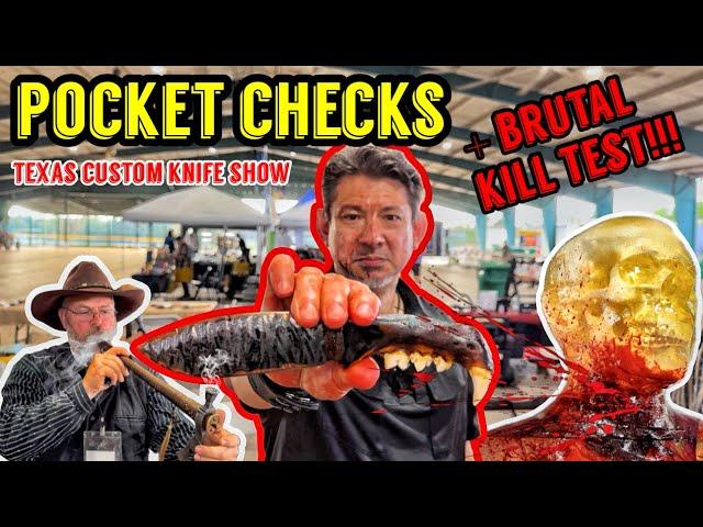 INSANE Pocket Checks at Texas Custom Knife Show! Ballistic Dummy Destruction Tests!