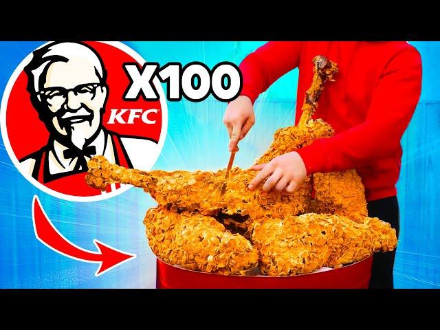 Giant KFC Bucket | How to Make The World’s Largest DIY KFC Drumstick from Ostrich by VANZAI