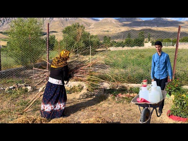 IRAN nomadic life | Sodabeh Fetches Water from the Spring and Irrigates the Garden | Nomadic Life