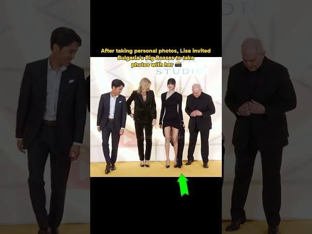 Lisa solved an outfit problem while taking photos with Bulgaria's big boss #shorts #blackpink #lisa