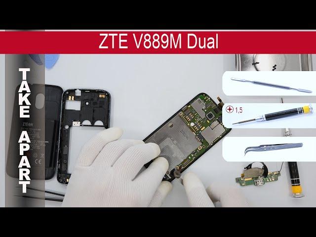 How to disassemble  ZTE Blade C V889M, Take Apart, Tutorial