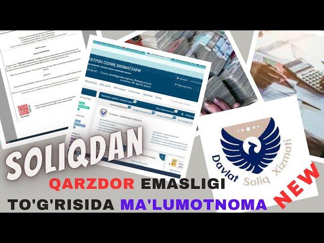 SOLIQdan QARZ dorlik yo'qligi  to'g'risida MA'LUMOTNOMA 