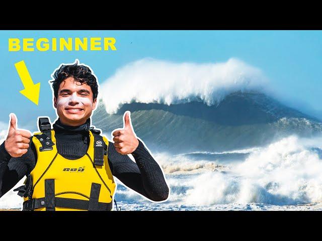 Beginner Surfs WORLD'S LARGEST WAVE (Nazaré, Portugal)