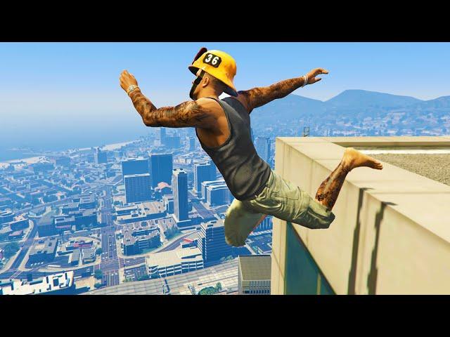 GTA 5 Funny/Crazy Jump Compilation (GTA V Fails Funny Moments)