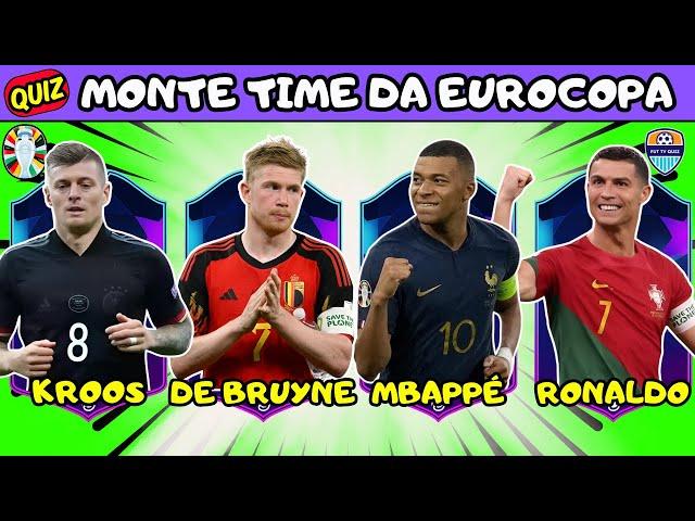 quiz de futebol MONTE SEU TIME TÍTULAR E RESERVA da EUROCOPA 2024 fut tv quiz