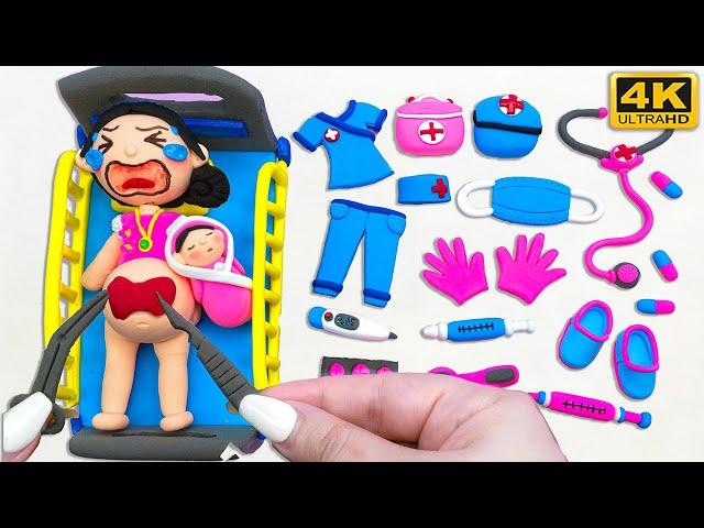 [️claydiy️] Clay Miniature Doctor Box Set 🩺| Newborn Baby in Hospital 