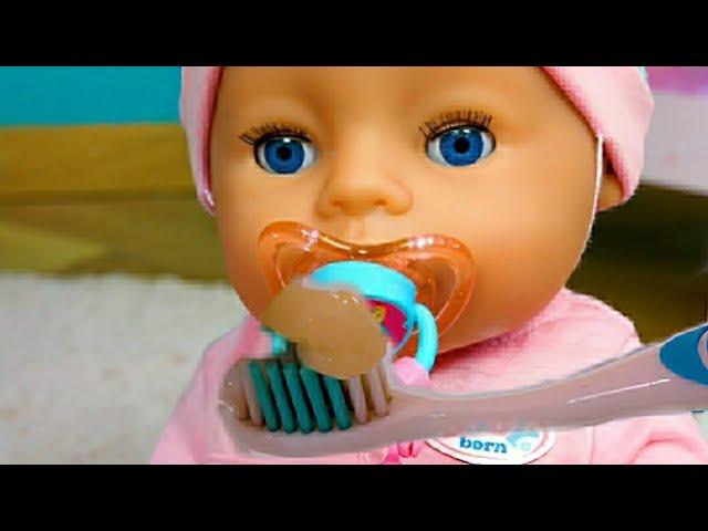 Baby Annabelle Doll with a toothbrush | Baby bon doll video for kid