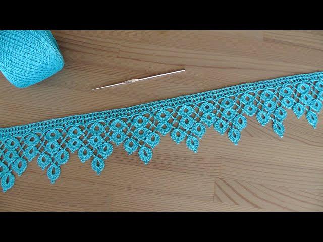 ЛЕНТОЧНОЕ КРУЖЕВО Капельки вязание крючком КАЙМА Crochet Ribbon Lace Border